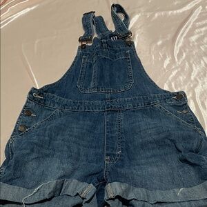 GAP Blue Denim Overalls with Button Accents
